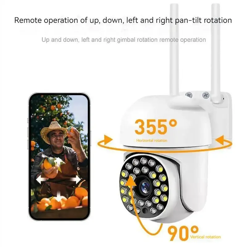 2.4G WiFi 28 LED Wireless PTZ Camera Two-way Audio Infrared Night Vision Motion Detection 360 Degree Rotating for Indoor Outdoor 6