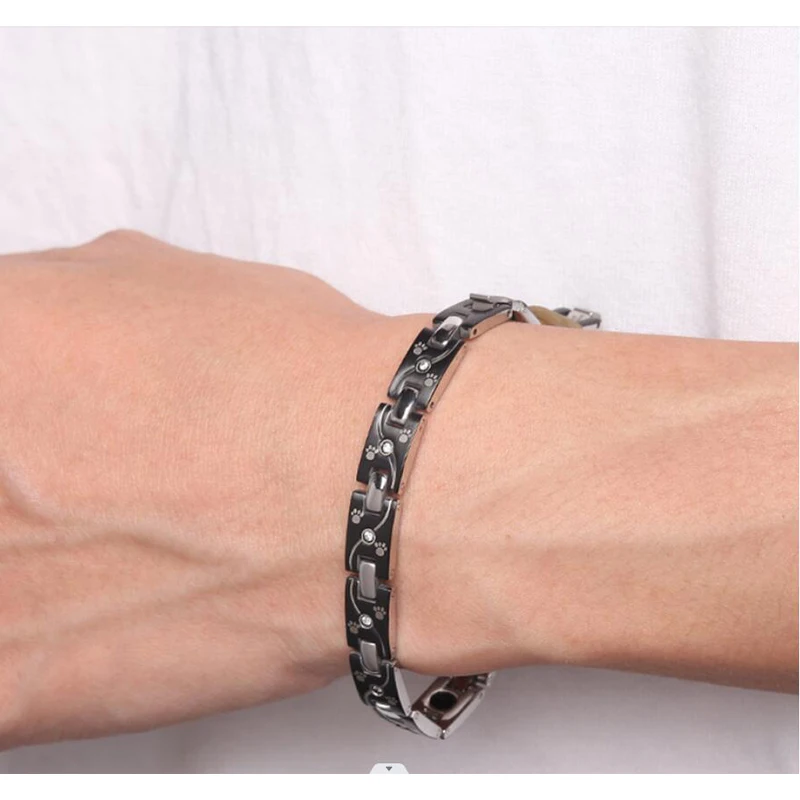 Magnetic Bracelets For Women With 3000 Gauss Power Premium Titanium Bracelet Stainless Steel  Adjustable Female Bracelets Black