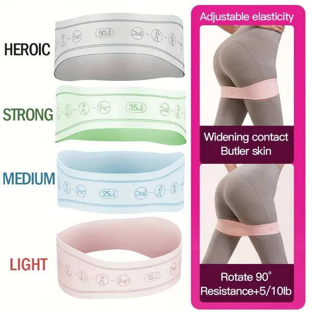 Silicone Butt Ring Yoga Elastic Tension Resistance Band Fitness Female Elastic Ring Stretch Pull Back Buttock Buttock Magic 2