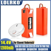 100% Original 14.4V 12800mAh Robotic Vacuum Cleaner Replacement Battery For Xiaomi Roborock S55 S60 S65 S50 S51 S5 MAX S6 Parts 1