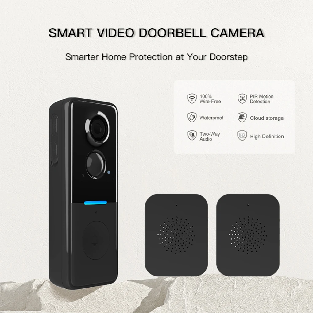 Waterproof Tuya 1080P Smart WiFi Video Doorbell Camera Wireless 2-Way Audio Intercom Night Vision Home Security Doorbell Camera
