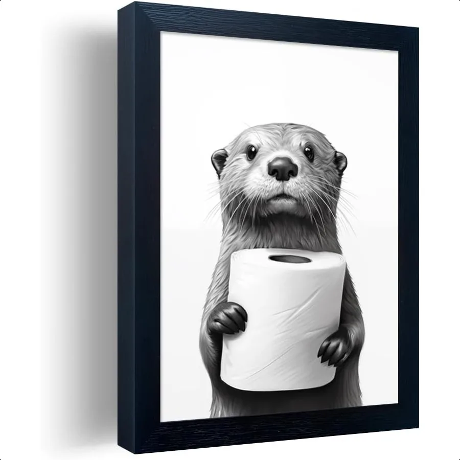 Framed Black and White Bathroom Wall Art