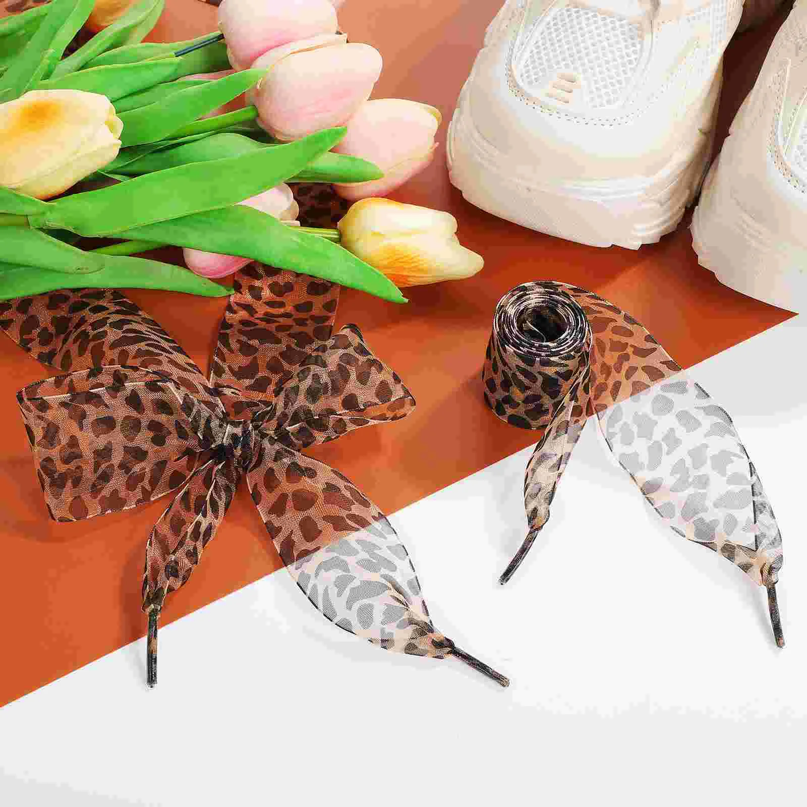Leopard Lace Shoelaces 2pcs for Boot Flat Strap Replacement
