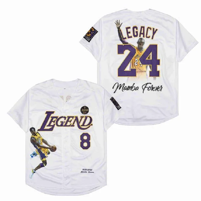 Baseball Jersey LEGEND 8-24 LEGACY Jerseys Sewing Embroidery Printed Portrait High Quality Sports Outdoor White Black New