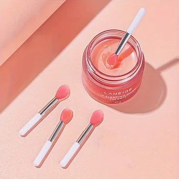 Silicone Lip Brush Set, Fragrance-Free, Palm-Sized Applicators for Lipstick, & Masks with Dustproof Eyeshadow Makeup Brushes 1