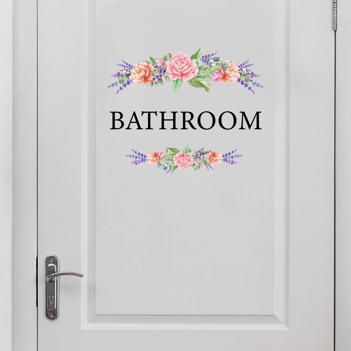 30*20cm Plant Flower Bathroom Cartoon Wall Sticker Door Sticker Toilet Living Room Bedroom Restaurant  Decorative Wall Sticker
