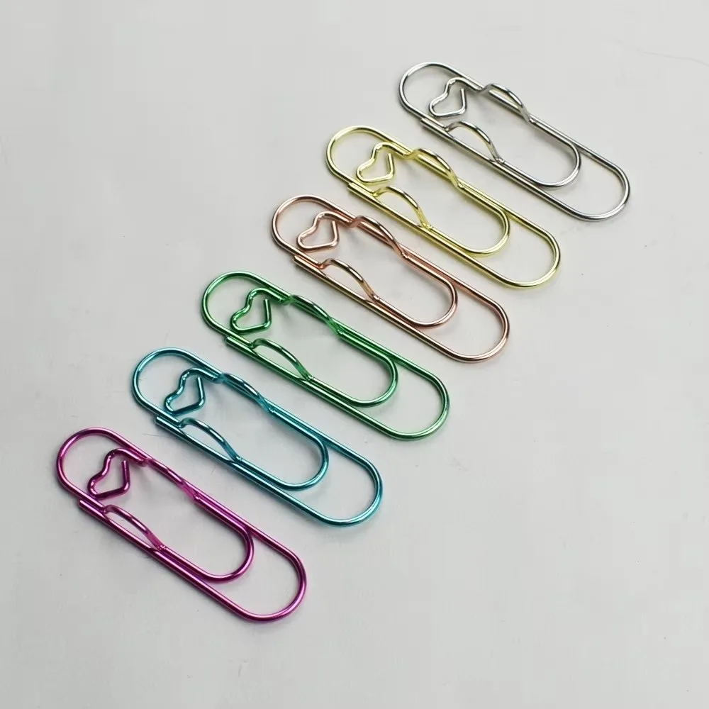 다기능 사랑 모델 종이 클립 금속 DIY 종이 고정 클립 티켓 하트 모양 메모 홀더 학용품 액세서리