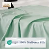 Luxurious Mulberry Silk Fitted Bed Sheet with Elastic Bands Premium Smooth Mattress Cover Non Slip Machine Washable 140/160x200 2