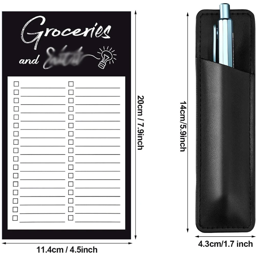 Humorous Magnetic Notepad Set with Pen Holder & Leather Pouch