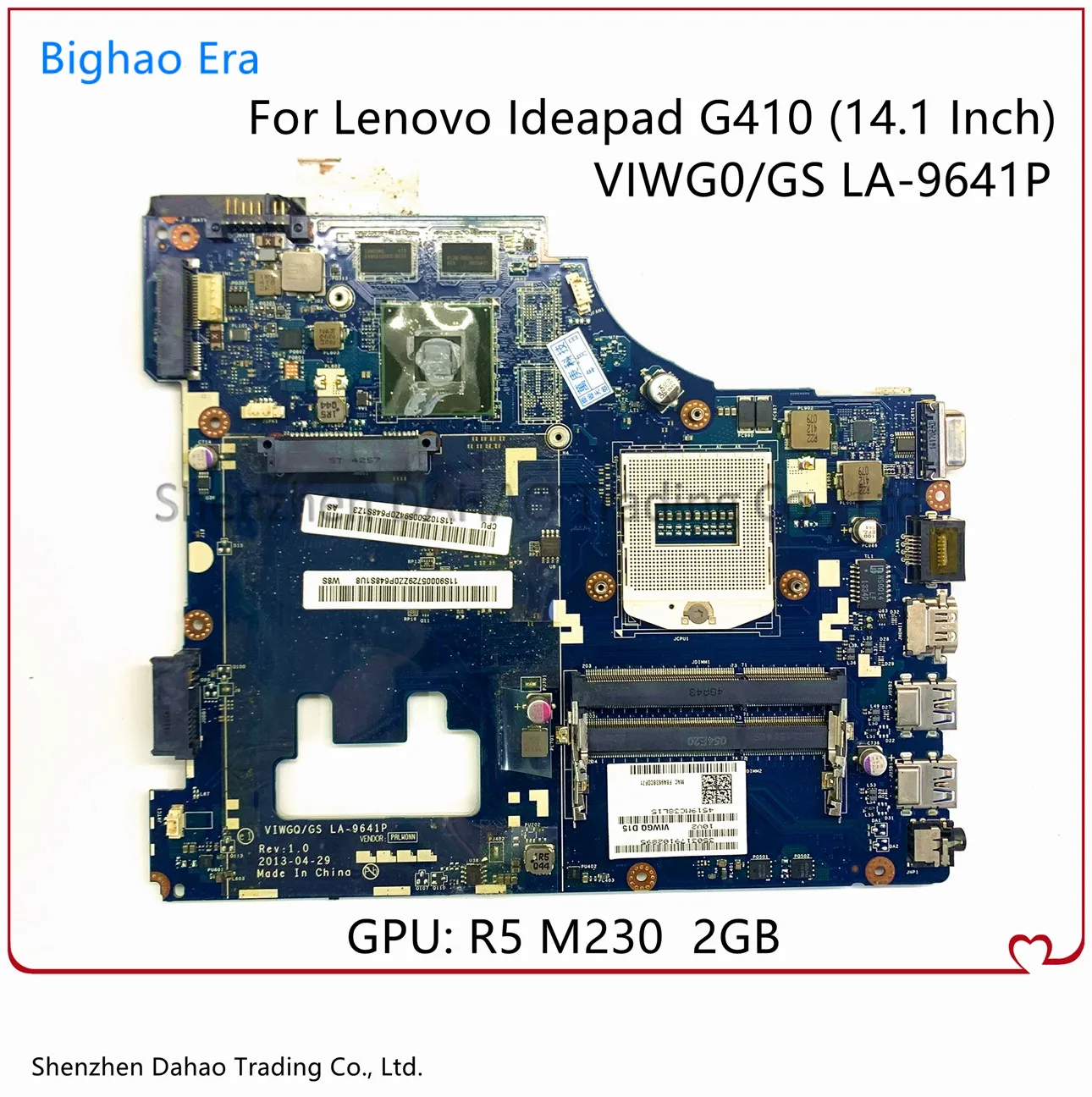 

For Lenovo Ideapad G410 Laptop Motherboard VIWG0 / GS LA-9641P G410 Mainboard With HM86 R5 M230 2G-GPU 100% Fully Tested