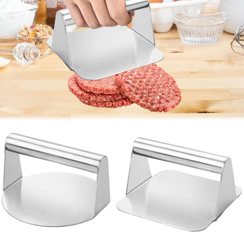 Stainless Steel Smash Burger Press Non-Stick Hamburger Press Grill for Smashburger Bacon Ground Beef Meat Sausage