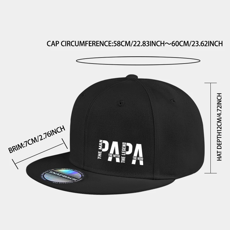 Fun Dad Hero Printed Flat-Brim Cap | Adjustable Sun Hat | Versatile Men's Baseball Cap—Perfect Father's Day Gift