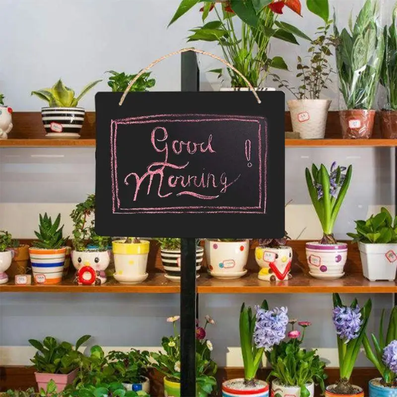 W3JD Erasable Chalkboard Signs Small Message Board Hanging Blackboard Sign