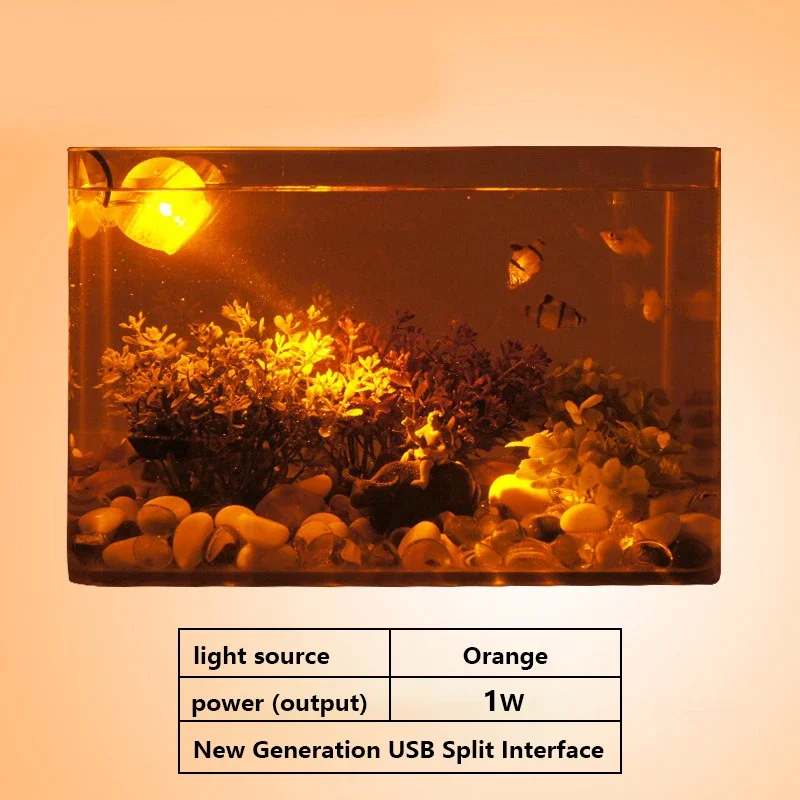 Aquarium Lamp LED Aquarium Spotlight Saving Power High Brightness Seven Gradient Night Light Various Angles Exposure USB Waterproof Diving