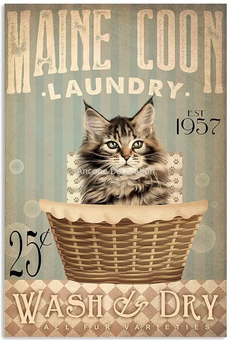 

Cat Laundry Retro Metal Tin Sign,Sorting Out Life One Load at A Time Aluminum Metal Wall Decoration Retro Bar Sign Home