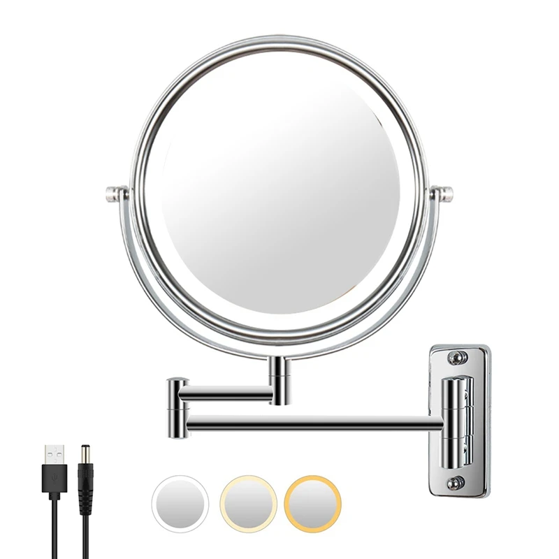 

Wall Mounted Vanity Mirror With Extension Arm Lamp Vanity&Bathroom Mirror With 3 Color Tem