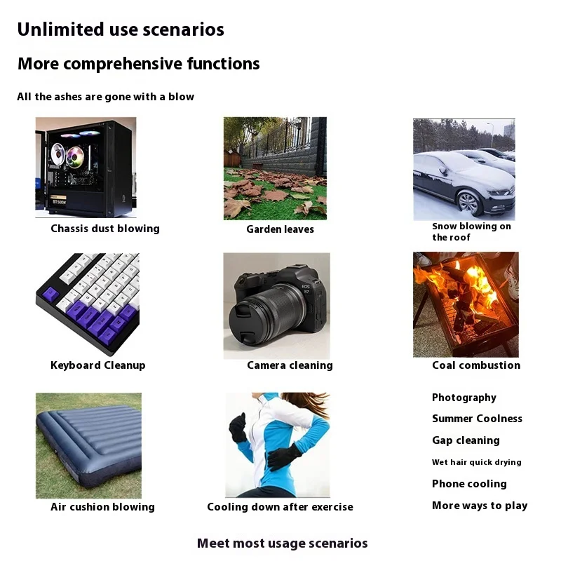 Violent Turbofan Dual-Purpose Camping Outdoor Handheld Hair Dryer 130000   Yuan Adjustable Long Endurance Vacuum Cleaner Turbine