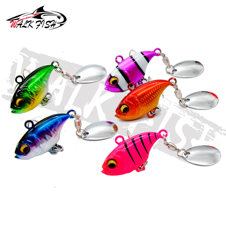 WALK FISH 14g Tail Spinning Metal Jig – Sinking VIB Vibration Spoon Lure for Bass, Pike & Trout Fishing 5