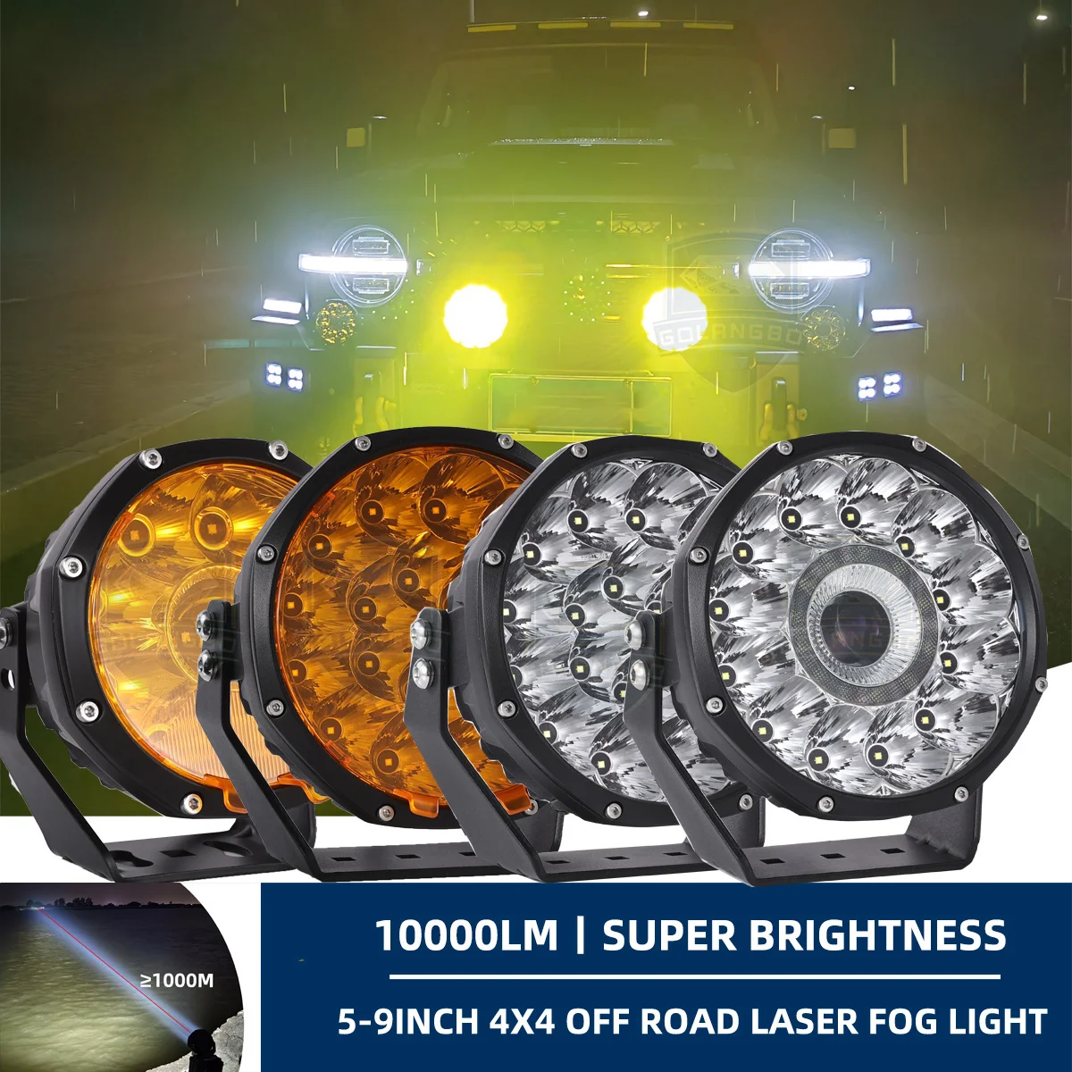 5 7 9 Inch Round Led Front Light JEEP Faros Largo Alcance 4x4 for Pickup  Truck Boat ATV UTV SUV Offroad Driving Light 12V 24V - AliExpress