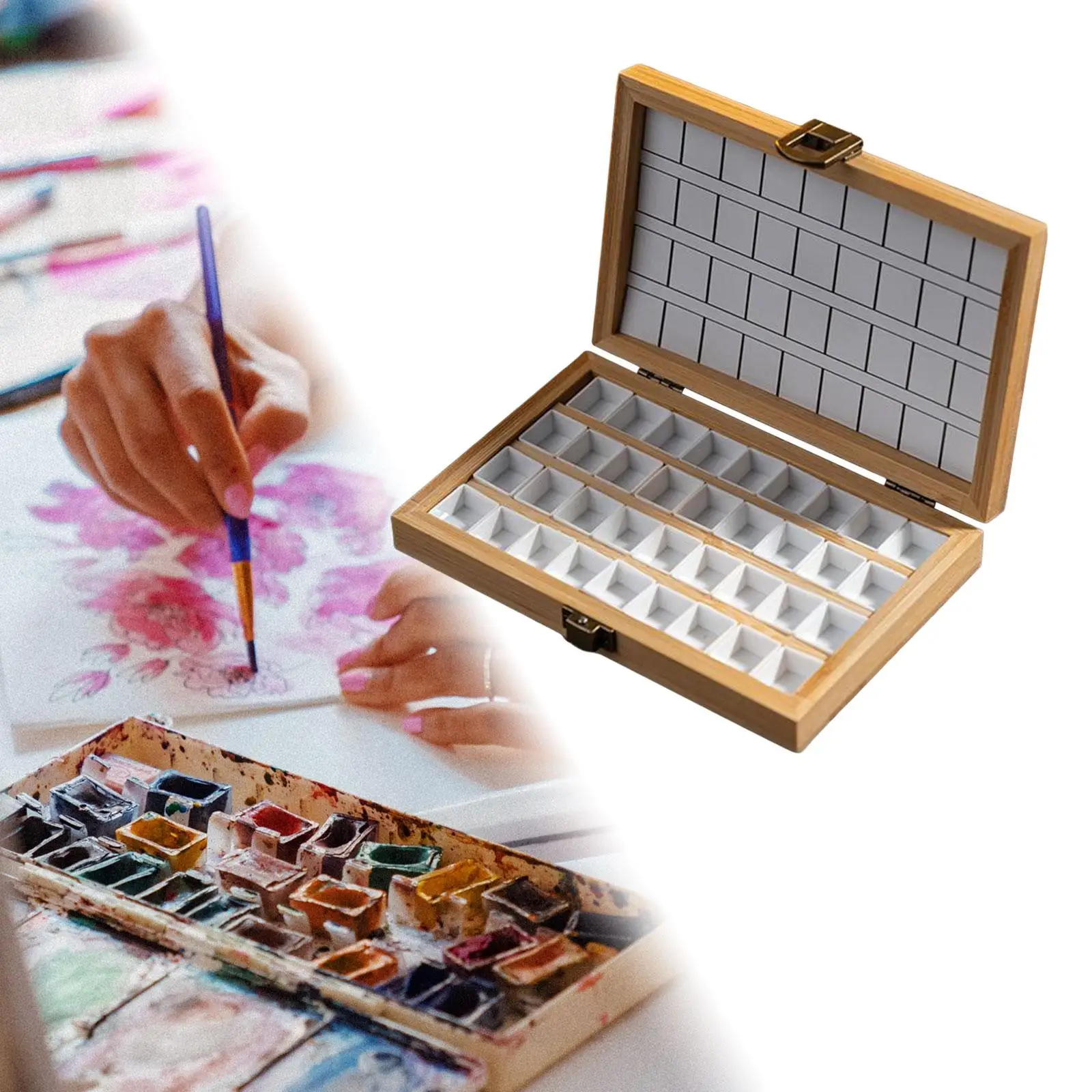 Empty Watercolor Palette Paint Container Paint Tray Box for Artists Painters