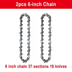 Mini Steel Chainsaw Chain - 1/4 for 4, 6, 8 Electric Chainsaws - Durable Replacement Accessory (2pcs 6-inch Chain)