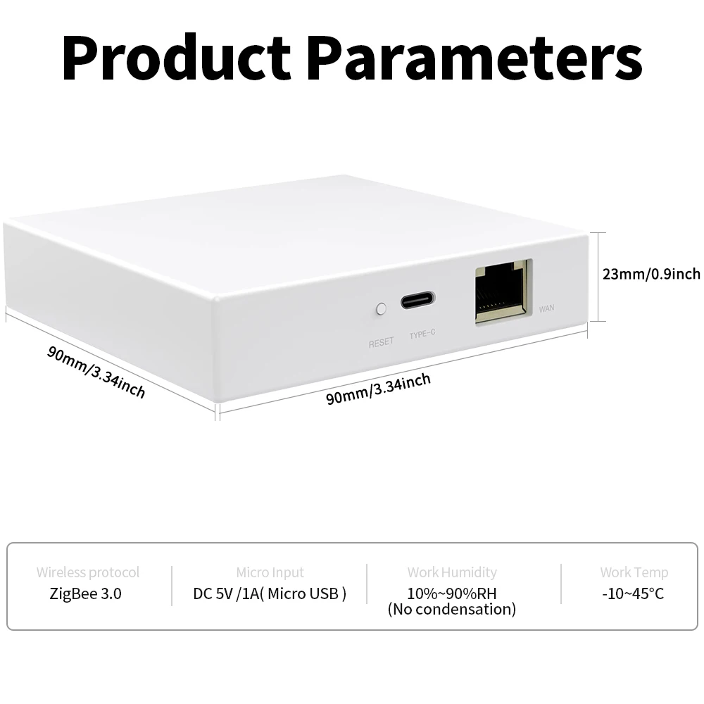 Tuya ZigBee 3.0 Smart Hub, Wired Gateway Bridge for App Voice Remote Control, Wo