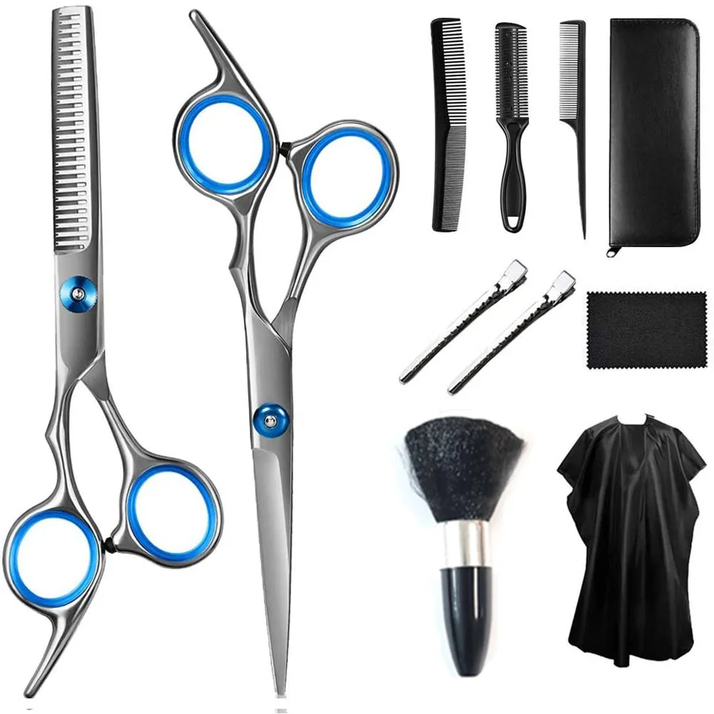 

Hair Cutting Scissors Kit Professional Hairdressing Barber Shop haircut Thinning Shears Clips Cape for Hairdresser Set at Home