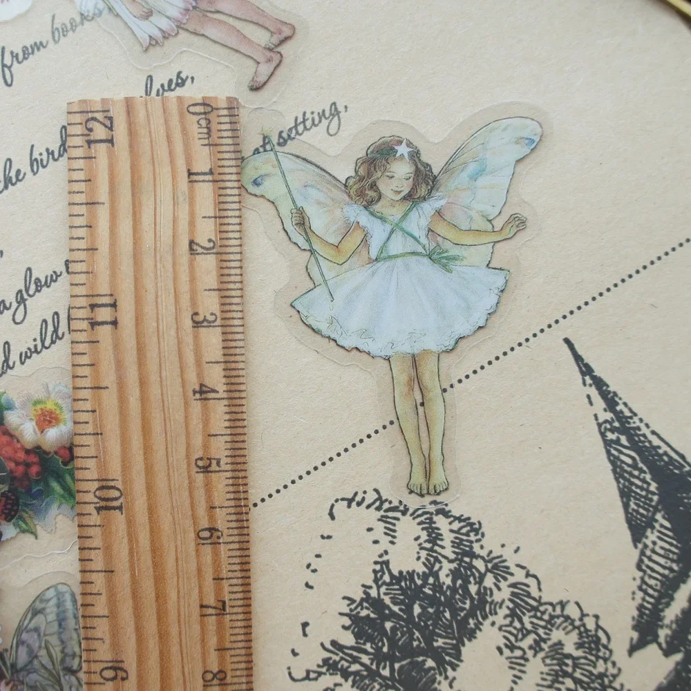 Diy Scrapbooking Accessories 44pcs Fairy Tales Forest Spirit Elf Story Style Sticker Scrapbooking DIY Gift Packing Label Decoration Tag