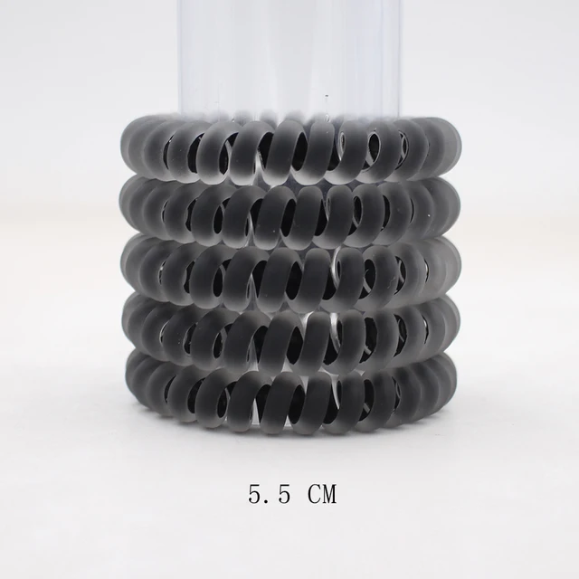 5Pcs/set New Fashion Matt Solid Telephone Wire Elastic Hair Band Frosted Spiral Cord Rubber Band Hair Tie Stretch Head Band Gum Blackbig