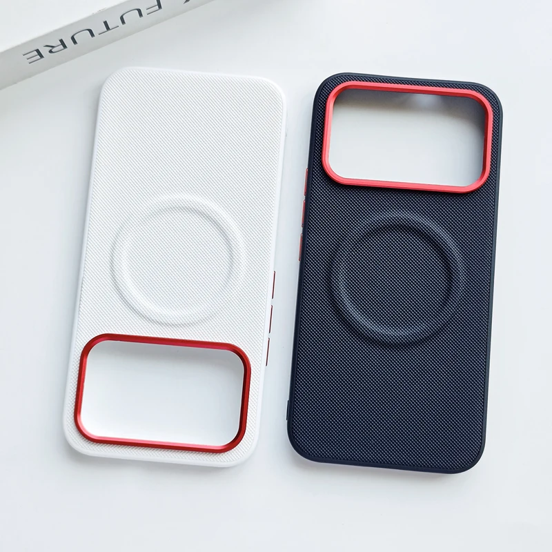 Elegant Anti-Fall Magnetic Leather Phone Case with Metal Lens Frame and Diamond Pattern Design