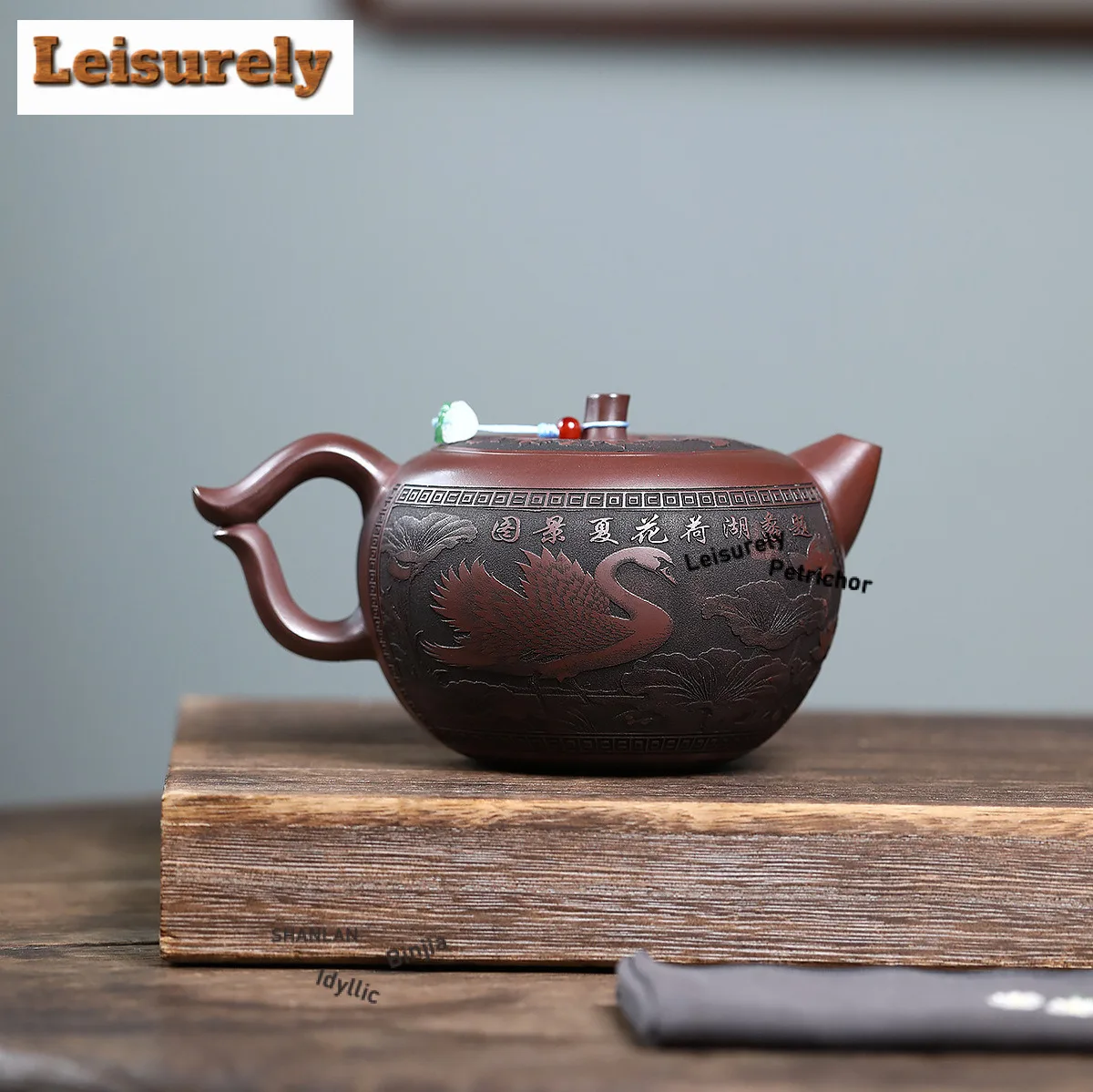 600ml Boutique Yixing Purple Clay Teapots Handmade Lotus Pot Raw Ore Antique Red Mud Tea Maker Kettle Zisha Tea Set Collection