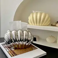 Ceramic Tissue Box  Napkin Holder Box Pearl Shell Shape Mermaid Cute Storage HOME Coffee Restaurant Hotel Bedroom Desktop Decore 2