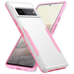 Heavy Duty Rugged Armor Shockproof Case - Soft TPU & Hard Plastic Protective Back Cover for Pixel 8A (White)