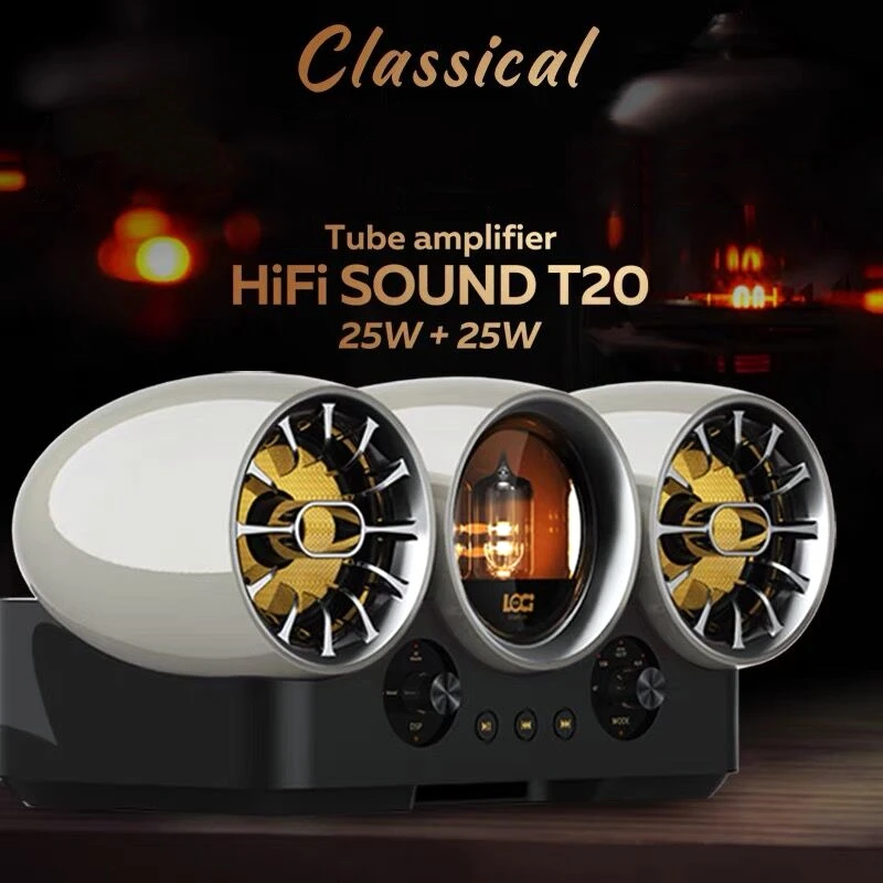 T20 Tube Amplifier Bluetooth Speakers 50W Super Bass Boom Box Wireless Stereo Subwoofer with Remote Control