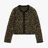 Tuularose Women's Leopard Print Cardigan Loose Casual Knitted Printed Long Sleeve Jacket Y2k Retro Autumn Warm Cardigan Top Lady 5