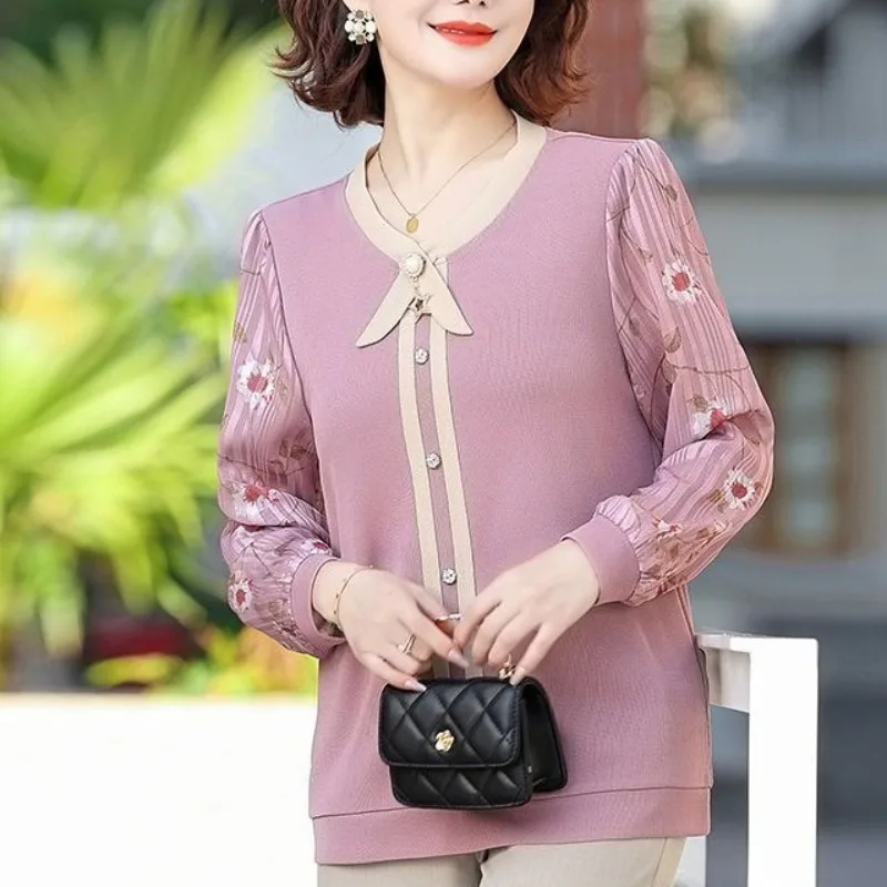 المرأة الخامس الرقبة طويلة الأكمام تي شيرت ، تنوعا...