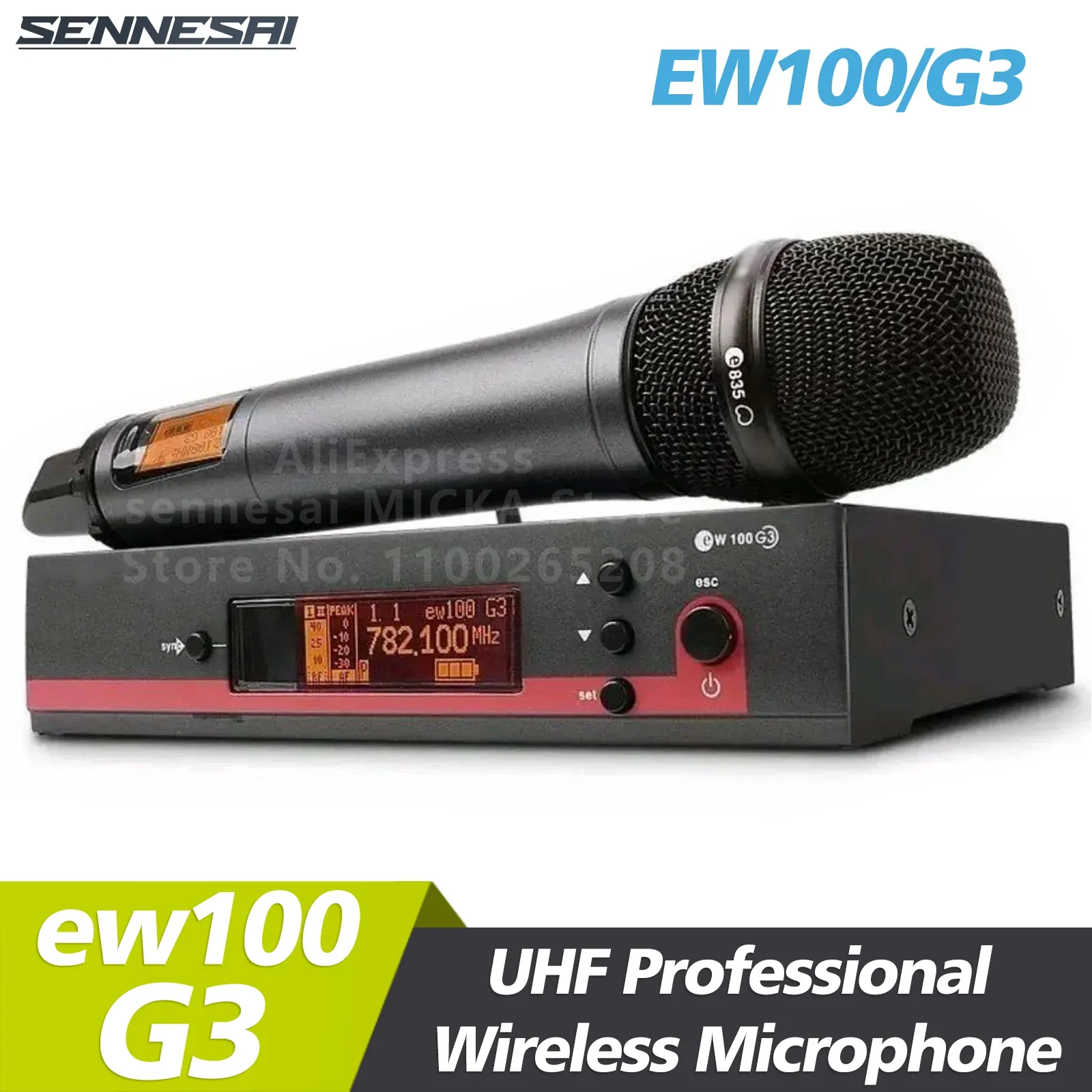 Sennesai ew100 g3-真の多様性を持つワイヤレスマイク,プロの金属製 