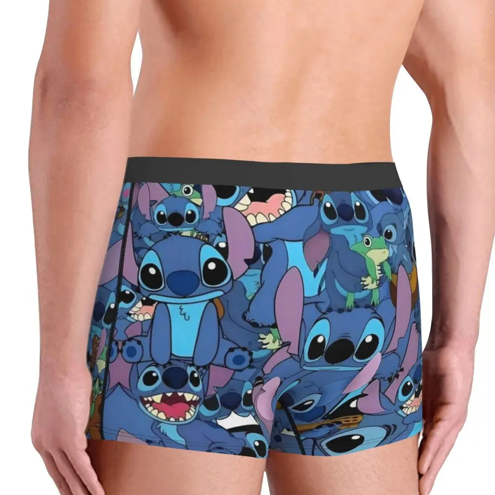 Custom Stitch Lion Cute Boxers Shorts Men's Disney Movie Briefs Underwear Fashion Underpants
