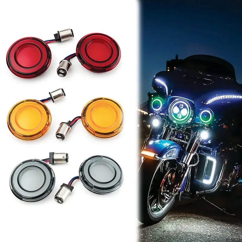 

Motorcycle LED Turn Signal Front Rear Conversions 1157 Bullet Style For Harley Sportster XL883/1200 X48/72 Dyna 2002-2021