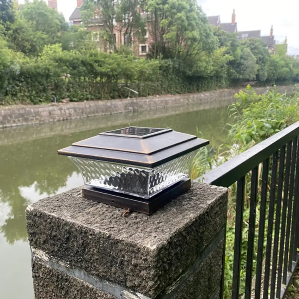 Solar Light Fence Gate Pillar Head LED Lamp 800mAh Solar LED Pillar Light Warm White Light Courtyard Landscape Garden Decoration