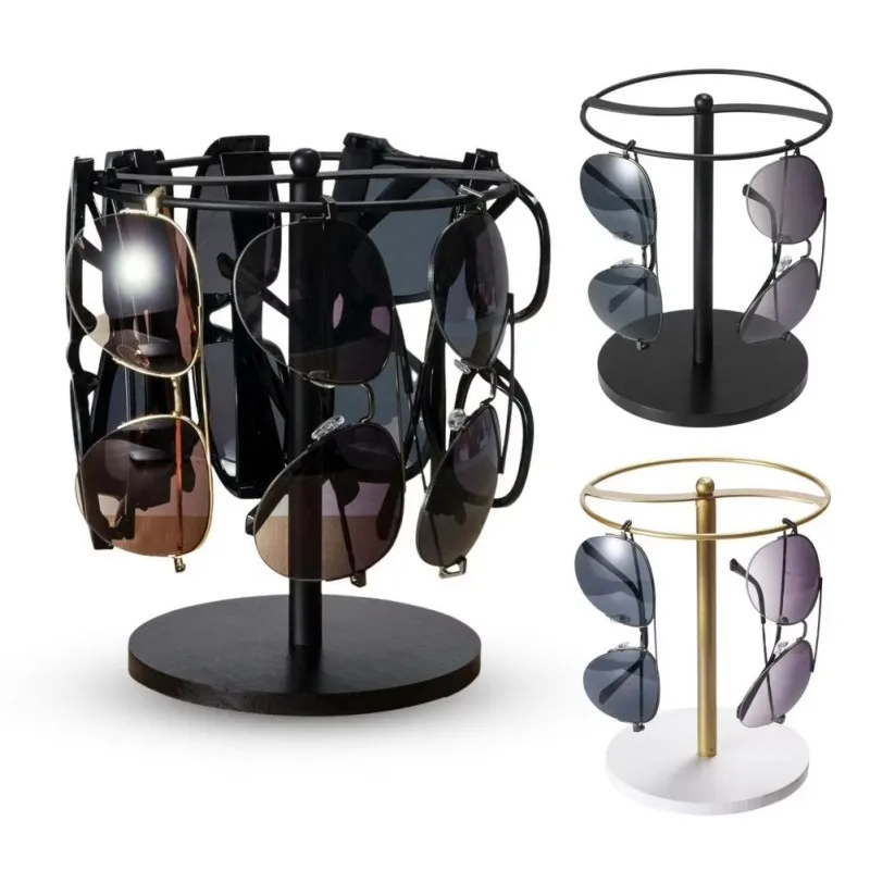 Rotatable Sunglasses Organiser Eyeglasses Display Stand 360 Degree Rotating With Tray Jewellery Organiser Detachable