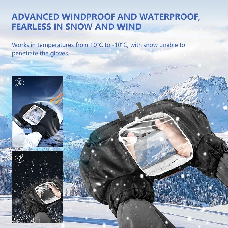 DJI Remote Controller Warm Gloves Winter Cold Pilot Gloves for DJI Air 3S/Mini 3/4 Pro/Air 2S/Mavic 3 Pro/Avata 2/FPV/Neo Drone Fpv Camera