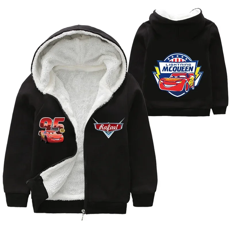 Children Winter Thick Coat Cartoon Pixar Cars Lightning McQueen Baby Boy Outerwear Kid Girl Zipper Jacket Pullover Overcoat 2-16 children outerwear