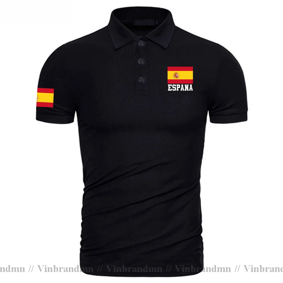 Spain Flag Design Polo Shirts Men Newest Fashion Shirt Male Mens