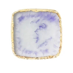 Luxury Natural Resin Stone Nail Art Palette (Square Purple)