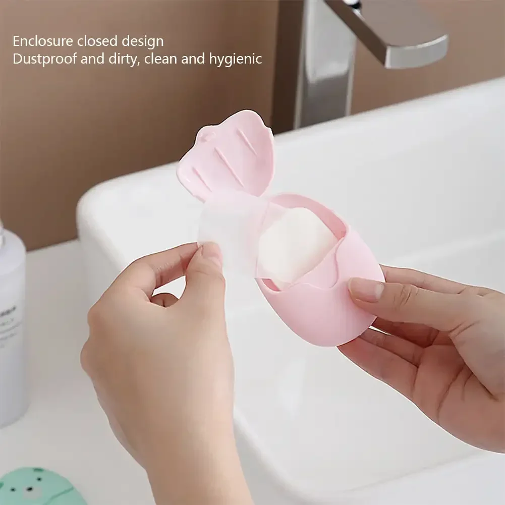 Travel Paper Soaps Portable Disposable Cleaning Soap Paper Cartoon Travel Paper Soaps Cute Bear Paper Soap Tablets for Travel 6