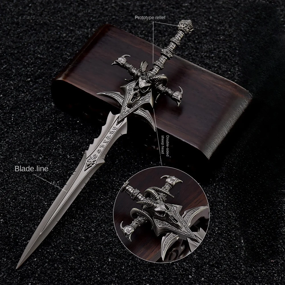 

Game Weapon Anime Surrounding 14CM Lich King Frost's Sorrow Zinc Alloy Weapon Model Crafts Weapon Decoration Collection Toys