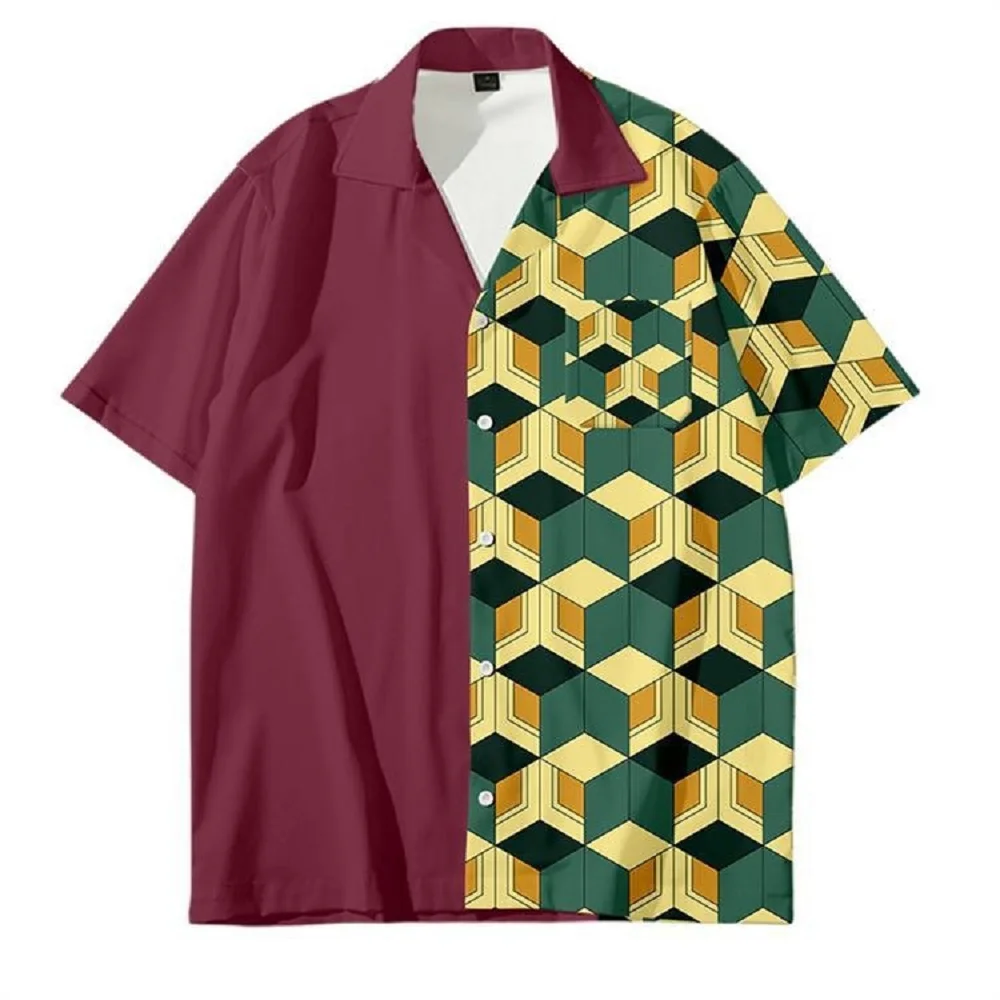 

Рубашка мужская в клетку, гавайская пляжная быстросохнущая, с 3d принтом, с коротким рукавом, дышащая, большие размеры, праздничная, лето