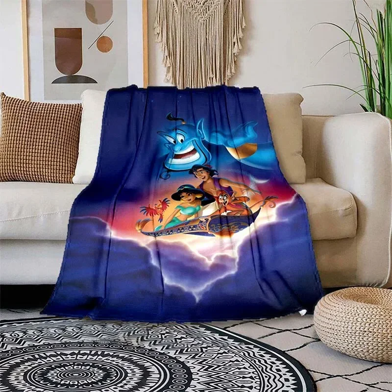 thumbnail image 1 of Manta ligera con estampado de Aladdin de Disney para sala de estar, dormitorio, habitación de niños, manta cálida, regalo de Navidad, 1 of 5