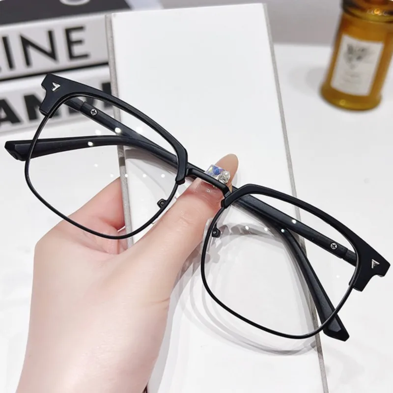Photochromic Square Half Frame Anti-Blue Light Fashion Eyewear